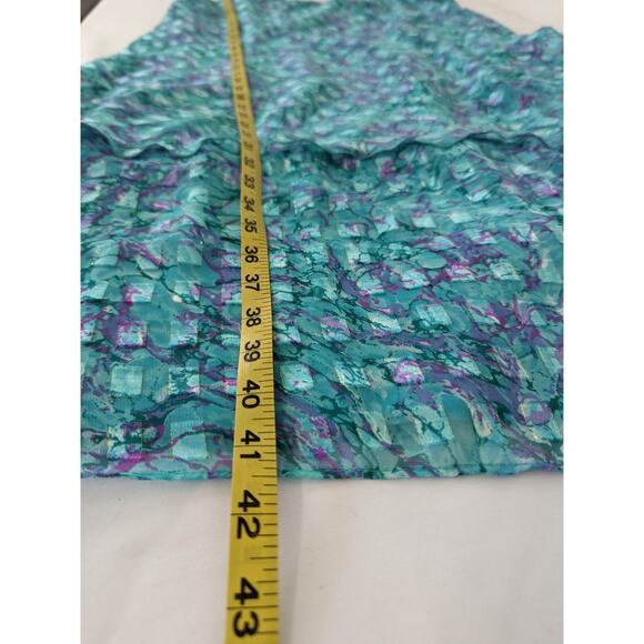 VTG Patra Dress Blue Water-Color Metallic Threading Tiered Size 18 Fairy 80s 90s - Picture 9 of 10